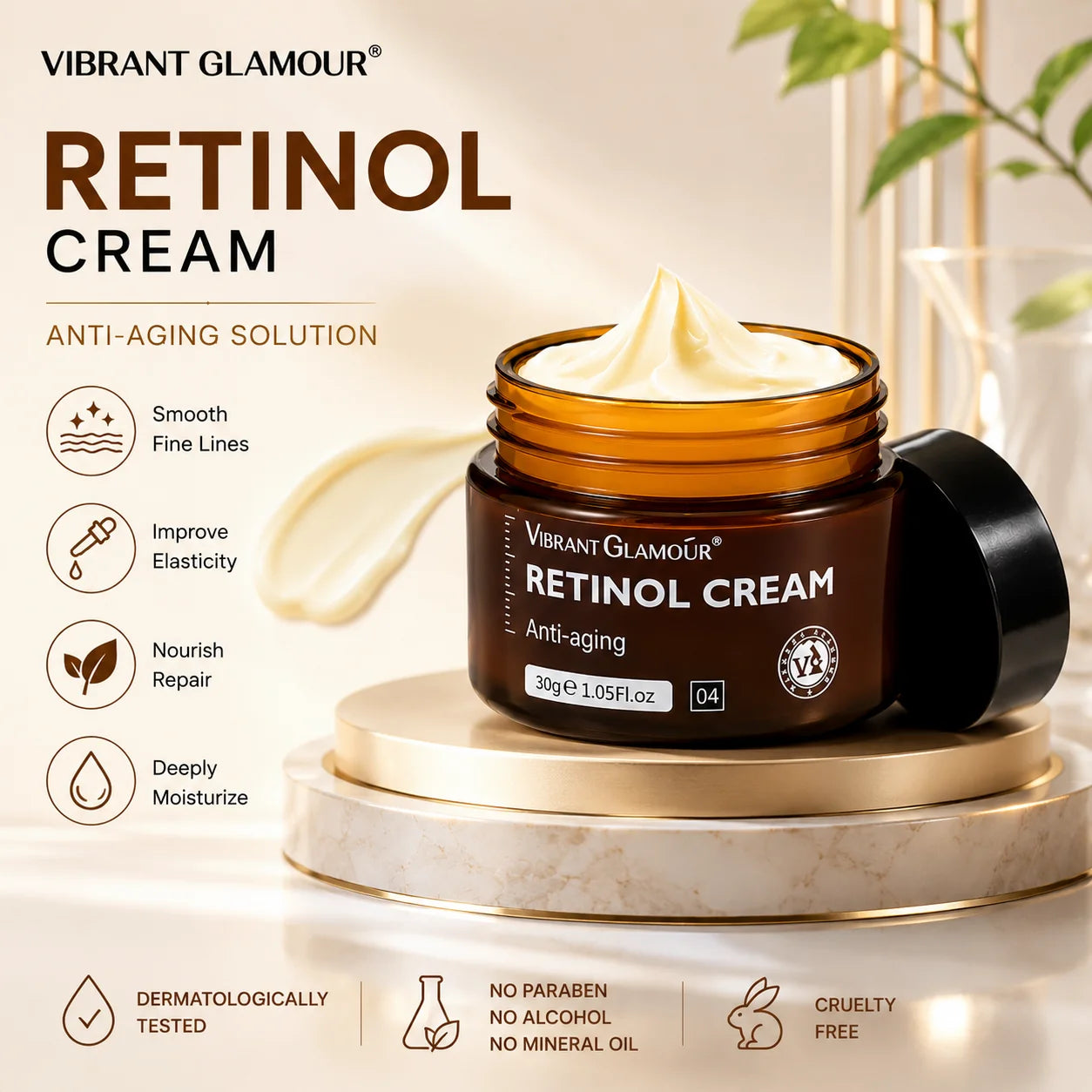Retinol Face Cream – Moisturize, Brighten & Smooth