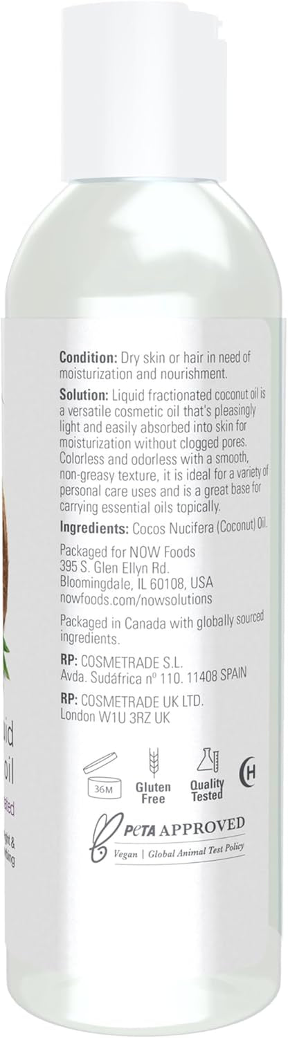 Solutions, Liquid Coconut Oil, Light and Nourishing, Promotes Healthy-Looking Skin and Hair, 4-Ounce
